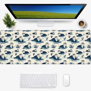 Otter Gaming Mouse Pad, Desk Mat, Non-Slip Rubber Base Cool Aesthetic MousePads for Computer Laptop Keyboard Office School Home Desktop Decor 31.5" x 11.8"