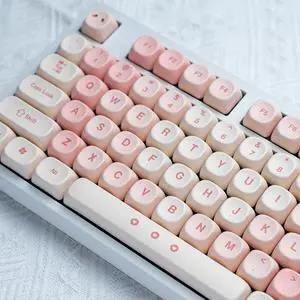 131 Keys MOA Profile Keycaps PBT Pink Keycaps Set Fit for 60% 65% 75% 95% Mechanical Keyboard Cherry Mx Switches