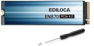 Ediloca 4TB SSD NVMe M.2 2280 PCIe Gen4 x4 Internal Solid State Drive - Up to 7300MB/s, 4TB SSD PS5 Dynamic SLC Cache, PS5 Compatible for Gaming PC Laptop(EN870)
