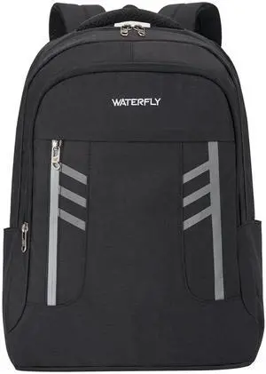 WATERFLY 25L Travel Laptop Backpack: 15.6" Laptop Bookbag with Large Padded Compartment College Backpacks for Adult Women Men Flight Approved Business Daypack