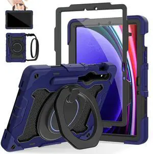 ROISKIN Case for Samsung Galaxy Tab S10 Lite &S10 FE S9 FE 10.9"/S9 11 Inch for Kids -with HD Screen Protector, 360 Rotating Kickstand/Handle, Shoulder Strap, Pen Holder, Heavy Duty Military Grade