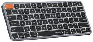 ProtoArc Backlit Compact Wireless Keyboard for Mac, K90-A Bluetooth Keyboard, Multi-Device, Low Profile, Fluid Quiet Typing, Rechargeable, Compatible with MacBook Pro/Air, iPad - Space Gray