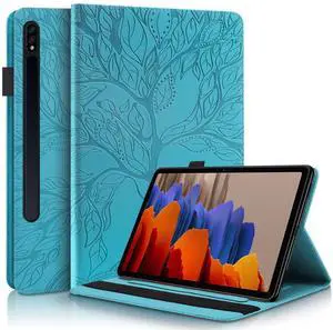 Case for Samsung Galaxy Tab S10 Plus 2024/Tab S9 Plus/S9 FE Plus 12.4 Inch 2023 PU Leather Folio Cover Multi-Angle Viewing with Card Slot Pen Holder for SM-X820/X826B/X810/X816B/X818U/X616B-Turquoise