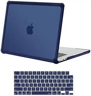 MOSISO Compatible with MacBook Air 15 inch Case 2025 2024 2023 Release M4 A3241 M3 A3114 M2 A2941, Anti-Cracking&Anti-Fingerprint Heavy Duty Hard Shell with TPU Bumper&Keyboard Cover, Navy Blue