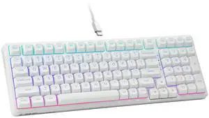 HUO JI E-Yooso Creamy Mechanical Keyboard Wired, Hot Swappable, Pre-lubed Linear Switches, Gasket Structure with Sound Dampening Foam, RGB Backlit, 99 Keys Custom Gaming Keyboard for PC/Mac,White