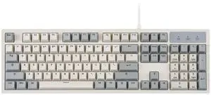 Perixx PERIBOARD-108M, Wired Mechanical Full-Size USB Keyboard - Red Linear Switch - Classic Retro Gray/White Color - US English