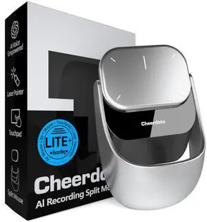 Cheerdots2 Recording Touchpad Bluetooth Mouse, Presentation Mode, Magnetic Detachable Design, Smart Software Control, Portable for Meetings & Work, Intelligent Audio Recording & Saving(Voice Record)
