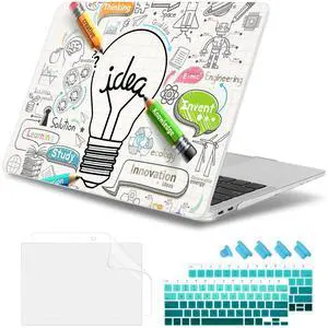 May Chen Compatible with New MacBook Air 13 inch Case 2021, 2020 2019 2018 Release Model: M1 A2337 A2179 A1932, Plastic Hard Shell Case Cover for Mabook Air 13 inch with Retina Dispaly, Creative lamp