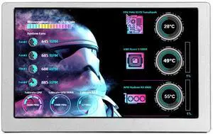 VSDISPLAY 5 Inch LCD Monitor 800x480 for Computer PC Case Temp Display Sensor Panel GPU CPU RAM Data Monitoring,Silver