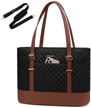 LOVEVOOK Laptop Bag for Women, 15.6 Inch Work Tote Computer Bag With Large Cup Holder, Lightweight Large Laptop Briefcase for Travel, Bussiness, Teacher