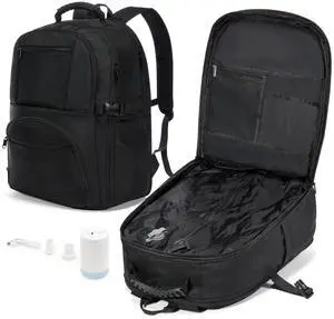 WEPLAN Vacuum Backpack Travel with Pump,Travel Backpack with Vacuum System,Carry on Flight Approved 18×14×8 inch Personal Item Travel Bag,Mochila Compresion al vacio,Laptop Backpack for men,Black