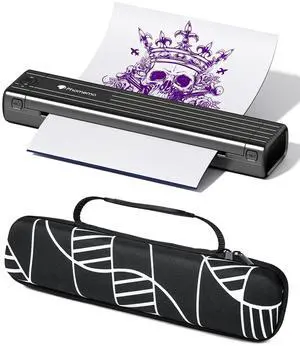 Phomemo TP83 Wireless Tattoo Stencil Printer, Thermal Tattoo Machine with Storage Case & 10pcs Transfer Paper, Bluetooth Tattoo Transfer Printer for Tattoo Artists Beginners, Compatible with Phone PC