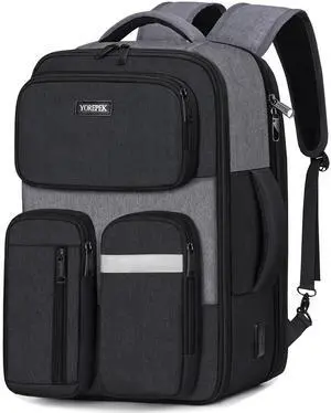 YOREPEK Frontier Airlines Personal Item Bag 18x14x8, Laptop Briefcase Backpack for Men Fits 15.6 inch Computer, Airlines Personal Item Bag with Hidden Shoulder Straps, USB Charging Port for Business