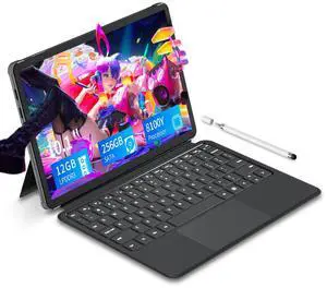 Tunhail 10.1 inch 2 in 1 Laptop 12 GB DDR3 256GB SSD, M3-8100Y Processor (up to 3.40GHz), 800 * 1280 Touch Display, Wifi5, Bluetooth 5.0, HDMI*1, Type C Full Function, Backlit Keyboard, Win11,Laptop