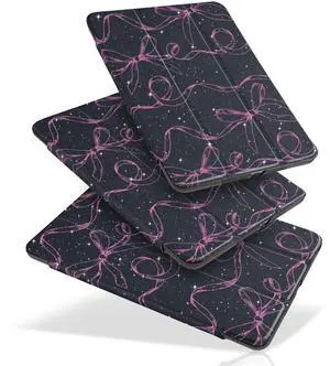 MecBevia Case for iPad 10.2 Inch 9th Generation 2021 / 8th Gen 2020 / 7th Gen 2019, Slim iPad 10.2 Case Cover with Hard PC Back, Auto Wake/Sleep, Sparkly Black Bows