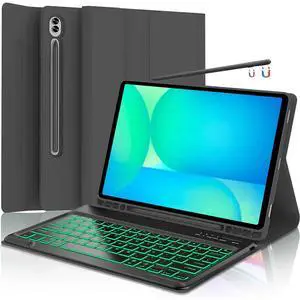 Keyboard Case for Samsung Galaxy Tab S10 FE Plus 13.1", Smart S10fe+ Keyboard Case with S-Pen Holder, Black