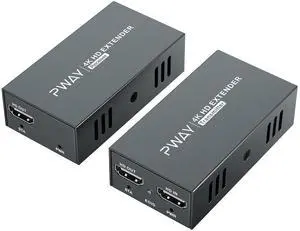 PWAY 4K @60Hz HDMI Over Ethernet Extender Over CAT5 CAT6 CAT7, HDR10 200Ft Long Distance with Loop Out, Support Poc, HDMI2.0 HDCP2.2
