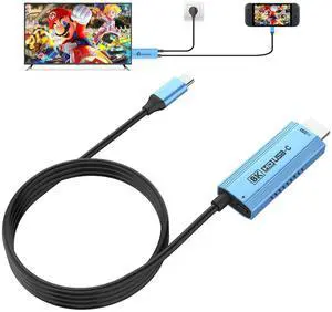 Guermok TV Mode Projection Cable for Switch 2, 67in, USB-C to HDMI Cable with HDR & ALLM, Supports 8K@60Hz, 4K@144Hz Output, PD100W, Works with iPad, Capture Cards, TVs, Steam (Blue)