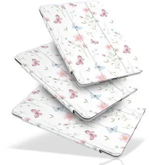 MecBevia Case for iPad 10.2 Inch 9th Generation 2021 / 8th Gen 2020 / 7th Gen 2019, Slim iPad 10.2 Case Cover with Hard PC Back, Auto Wake/Sleep, Butterfly Flower