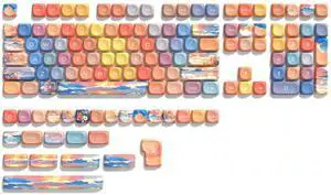 dagaladoo Cute PBT Keycaps Set,Sunset MOA Profile keycaps 60 75 100 Percent,Dye-Sub 134-key Custom Keyboard Keycap for 100% 75% 65% 60% TKL US Layout Mechanical Keyboard