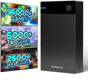 Kinhank 12TB Retro Gaming Hard Drive, Retro Game Hard Drive with 96000+ Classic Games,Retro Game Consoles Portable Game Hard Drive Disk Compatible with Win-7/8/10/11