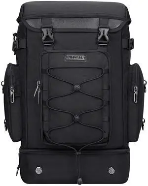 WITZMAN Travel Backpack for Men Women Carry on Bags for Airline Approved Convertible Duffle Luggage Backpack Shoe Compartment (B691 Classic Black)