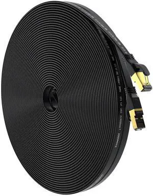 Cat 8 Ethernet Cable 75 FT, Outdoor&Indoor High Speed Heavy Duty Network LAN Internet Cable,SFTP Gold Plated RJ45 40Gbps 2000Mhz Patch Cord, for Modem/Router/Gaming,Faster Than Cat7/Cat6/Cat5 Black