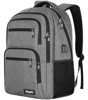 Skaypibs Travel Laptop Backpack, Business Carry on Backpack Flight Approved Backpack, Large Travel Work Backpacks for Men Women with USB Charger Port, Rucksack Bag, Mochila de viaje, Grey