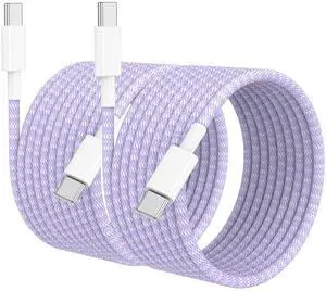 USB C to USB C Cable 10 FT for iPhone 16 15 Pro Max,Long C to C Cable Fast Charging Cord Braided for iPhone 16 15 Pro/16 15 Plus/16e,MacBook,iPad 10/11th 60W-Purple