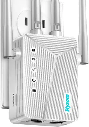WiFi Extender Signal Booster 8K Sq.Ft Coverage with Ethernet Port | 50% Faster Internet Booster Easy Setup Wireless Repeater, White