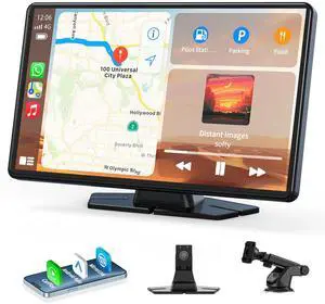 JoycePure Carplay Screen for Car, 9" Carplay & Android Auto Screen, Car Audio Receivers with 1080p Backup Camera, Bluetooth/GPS Navigation/Voice Control/AUX/SuperLink for All Cars