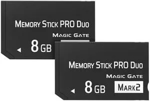 Original 8GB 2Pack Memory Stick Pro Duo MARK2, High-Speed Memory Stick Duo Compatible with PSP1000 2000 3000 Accessories and Digital Camera Memory Cards (black-8GB-2pcs) Original 8GB 2Pack Memory Stick Pro Duo MARK2, High-Speed Memory Stick Duo Compatible with PSP1000 2000 3000 Accessories and Digital Camera Memory Cards (black-8GB-2pcs)
