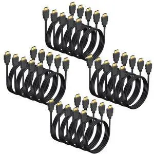 6.6FT HDMI Cable 20-Pack, Shielded 4K HDMI Cord, Gold-Plated HDMI to HDMI Cable 120Hz ARC&CL3 Rated, HDCP 2.2, 3D HDR^^ for Docking Station, PC,Monitor, Switch, Splitter, PS5, PS4, Xbox, TV, Soundbar 6.6FT HDMI Cable 20-Pack, Shielded 4K HDMI Cord, Gold-Plated HDMI to HDMI Cable 120Hz ARC&CL3 Rated, HDCP 2.2, 3D HDR^^ for Docking Station, PC,Monitor, Switch, Splitter, PS5, PS4, Xbox, TV, Soundbar