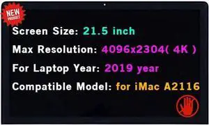 BTSELSS LCD Replacement for iMac A2116 2019 Year EMC 3195 MRT32 MRT42 4K Retina 21.5" Screen Display Panel + Front Glass Cover with Adhesive BTSELSS LCD Replacement for iMac A2116 2019 Year EMC 3195 MRT32 MRT42 4K Retina 21.5" Screen Display Panel + Front Glass Cover with Adhesive