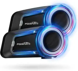 Fodsports FX7 10-Rider Mesh Motorcycle Bluetooth Headset with Music Share, Smart APP Control, Dual Chips V5.4 Helmet Communication System with Audio Multitasking & FM, 3 Intercom & EQ Music Modes Fodsports FX7 10-Rider Mesh Motorcycle Bluetooth Headset with Music Share, Smart APP Control, Dual Chips V5.4 Helmet Communication System with Audio Multitasking & FM, 3 Intercom & EQ Music Modes