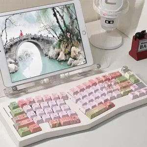 TIMSEKER 120 Keys Gradient Pink and Green PBT Keycaps Set, Dye Sublimation Custom Cherry Profile Chinese Character Design for ANSI Layout Mechanical Gaming Keyboard TIMSEKER 120 Keys Gradient Pink and Green PBT Keycaps Set, Dye Sublimation Custom Cherry Profile Chinese Character Design for ANSI Layout Mechanical Gaming Keyboard