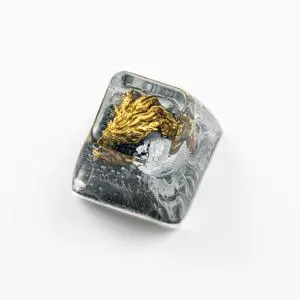 ULTRAEQUIP Artisan Keycap, Golden Dragon Design, Handmade Resin, Gray and Gold, Custom Mechanical Keyboard Key (Golden Dragon Keycaps, 1U) ULTRAEQUIP Artisan Keycap, Golden Dragon Design, Handmade Resin, Gray and Gold, Custom Mechanical Keyboard Key (Golden Dragon Keycaps, 1U)