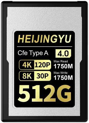HEIJINGYU 512GB CFexpress 4.0 Type A High Performance Memory Card Professional Grade, Up to 1750MB/s Read Speed and 1750MB/s Write Speed for 4K 120P, 8K 30P Recording for Sony Alpha & FX Cameras HEIJINGYU 512GB CFexpress 4.0 Type A High Performance Memory Card Professional Grade, Up to 1750MB/s Read Speed and 1750MB/s Write Speed for 4K 120P, 8K 30P Recording for Sony Alpha & FX Cameras