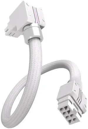 EZDIY-FAB UNIFAS ARGB 8-Pin PCIe GPU Extension Cable, 16AWG 90 Degree Right-Angle, 5V 3-Pin RGB Sync, Unified Cable Design, Single 8-Pin Connector Only, White-STD EZDIY-FAB UNIFAS ARGB 8-Pin PCIe GPU Extension Cable, 16AWG 90 Degree Right-Angle, 5V 3-Pin RGB Sync, Unified Cable Design, Single 8-Pin Connector Only, White-STD