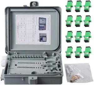 fyboptwu - 12 Core Fiber Optical Terminal Box Cable Fiber Optic Distribution Enclosure with 12pcs SC APC Singlemode Coupler FTTH Fiber Optic Accessories 9.64 x 8.66 x 2.56inch fyboptwu - 12 Core Fiber Optical Terminal Box Cable Fiber Optic Distribution Enclosure with 12pcs SC APC Singlemode Coupler FTTH Fiber Optic Accessories 9.64 x 8.66 x 2.56inch