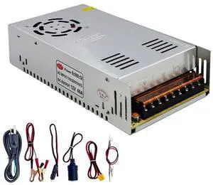 HuanQiuSensmart 110V AC to 12V DC Transformer, 12V 500W 40A Switching Power Converter, Built-in Cooling Fan, with Various Power adapters. HuanQiuSensmart 110V AC to 12V DC Transformer, 12V 500W 40A Switching Power Converter, Built-in Cooling Fan, with Various Power adapters.