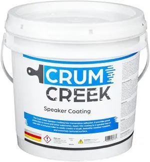 CRUM CREEK Speaker Cabinet Coating ^^ Speaker Paint Black 1 Gallon Texture Coating for Speaker Cabinets, Road Cases, Metal & Furniture ^^ Durable, Easy to Apply, and Long-Lasting Protection CRUM CREEK Speaker Cabinet Coating ^^ Speaker Paint Black 1 Gallon Texture Coating for Speaker Cabinets, Road Cases, Metal & Furniture ^^ Durable, Easy to Apply, and Long-Lasting Protection