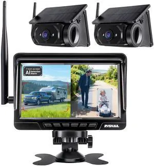 RVSNAIL Magnetic Solar Wireless Backup Camera with 7" 1080P Monitor, 2 Backup Cam-Kit, Alarm Function, Night Vision,Easy Install, Trailer Back up Camera Systems for RV Truck Camper SUV RVSNAIL Magnetic Solar Wireless Backup Camera with 7" 1080P Monitor, 2 Backup Cam-Kit, Alarm Function, Night Vision,Easy Install, Trailer Back up Camera Systems for RV Truck Camper SUV