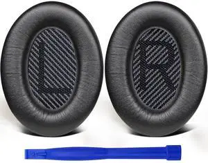 SoloWIT Lambskin Replacement Earpads Cushions for Bose QuietComfort 35 (QC35) & Quiet Comfort 35 II (QC35 ii) Headphones, Ear Pads with Noise Isolation Foam, Added Thickness (Brilliant Black) SoloWIT Lambskin Replacement Earpads Cushions for Bose QuietComfort 35 (QC35) & Quiet Comfort 35 II (QC35 ii) Headphones, Ear Pads with Noise Isolation Foam, Added Thickness (Brilliant Black)