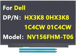 JHK JIEHONGKE Laptop Screen Replacement for Dell DP/N HX3K8 0HX3K8 1C4CW 01C4CW, Model NV156FHM-T06-15.6" FHD 19201080 IPS Touch-Screen 40-Pin Matte LCD LED Display JHK JIEHONGKE Laptop Screen Replacement for Dell DP/N HX3K8 0HX3K8 1C4CW 01C4CW, Model NV156FHM-T06-15.6" FHD 19201080 IPS Touch-Screen 40-Pin Matte LCD LED Display