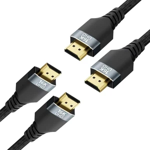 UPPDEFFST 2 Pack 96Gbps HDMI 2.2 Cables 2FT,16K@60Hz,4K@240/480Hz Ultra High Speed Braided Gold-Plated Cord,Supports HDR10+,eARC,DTS:X, HDCP 2.2/2.1,Compatible with PS5,PS4, Xbox,Gaming PC,Monitor, UPPDEFFST 2 Pack 96Gbps HDMI 2.2 Cables 2FT,16K@60Hz,4K@240/480Hz Ultra High Speed Braided Gold-Plated Cord,Supports HDR10+,eARC,DTS:X, HDCP 2.2/2.1,Compatible with PS5,PS4, Xbox,Gaming PC,Monitor,