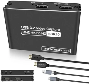 Audio Video HDMI Capture Card: USB3.2 4K60Hz HDR/2K/1080P VRR Passthrough Plug & Play Loop-Out Near-Zero Latency for Streaming Gaming Works OBS Potplayer VLC Vmix & Switch PS4 PS5 Xbox Camera PC Phone Audio Video HDMI Capture Card: USB3.2 4K60Hz HDR/2K/1080P VRR Passthrough Plug & Play Loop-Out Near-Zero Latency for Streaming Gaming Works OBS Potplayer VLC Vmix & Switch PS4 PS5 Xbox Camera PC Phone
