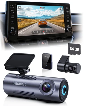 OTTOCAST OttoSafe Dash Cam Front and Rear with Wireless CarPlay Adapter OTTOCAST OttoSafe Dash Cam Front and Rear with Wireless CarPlay Adapter