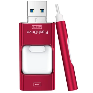 Flash Drive for Phone 256GB, 4 in 1 USB Type C Memory Stick, Photo Stick External Storage Thumb Drive for Phone Pad Android Computer, Ruby Red Flash Drive for Phone 256GB, 4 in 1 USB Type C Memory Stick, Photo Stick External Storage Thumb Drive for Phone Pad Android Computer, Ruby Red