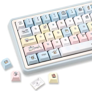 ZERRIOY 130 Keys PBT Dye-Sublimation Blue Pink Kawaii Anime Keycaps ZERRIOY 130 Keys PBT Dye-Sublimation Blue Pink Kawaii Anime Keycaps